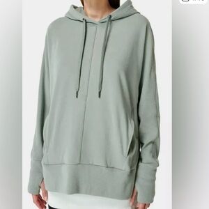 Sweaty Betty Liberate Luxe Fleece Hoodie – Dusty Green Women’s Size 6
